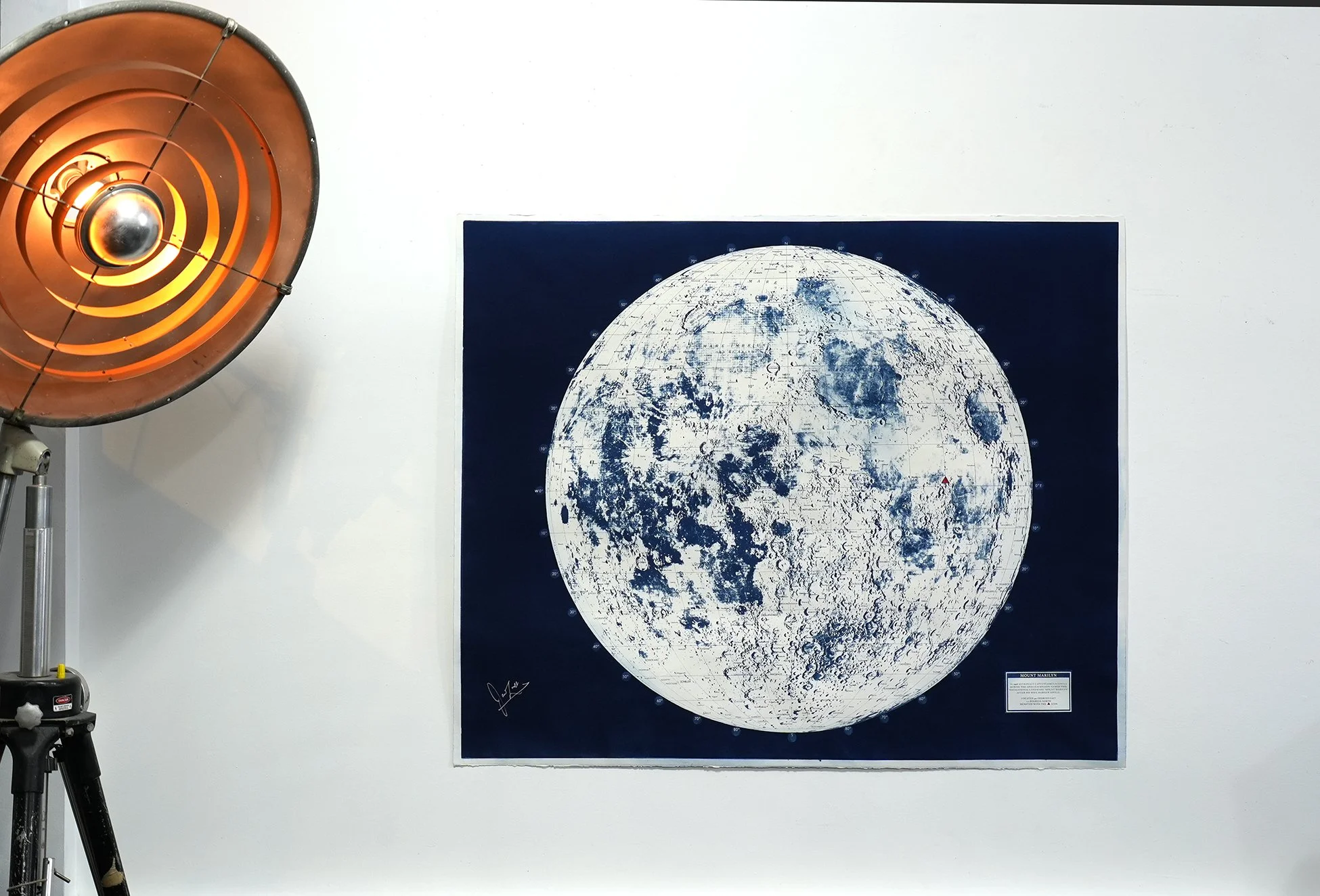 Unframed Xtra Large Mt. Marilyn Lunar Map Signed by Captain Jim